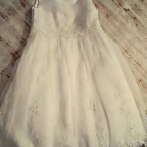 Cinderella Elegant White Floral Kids Dress